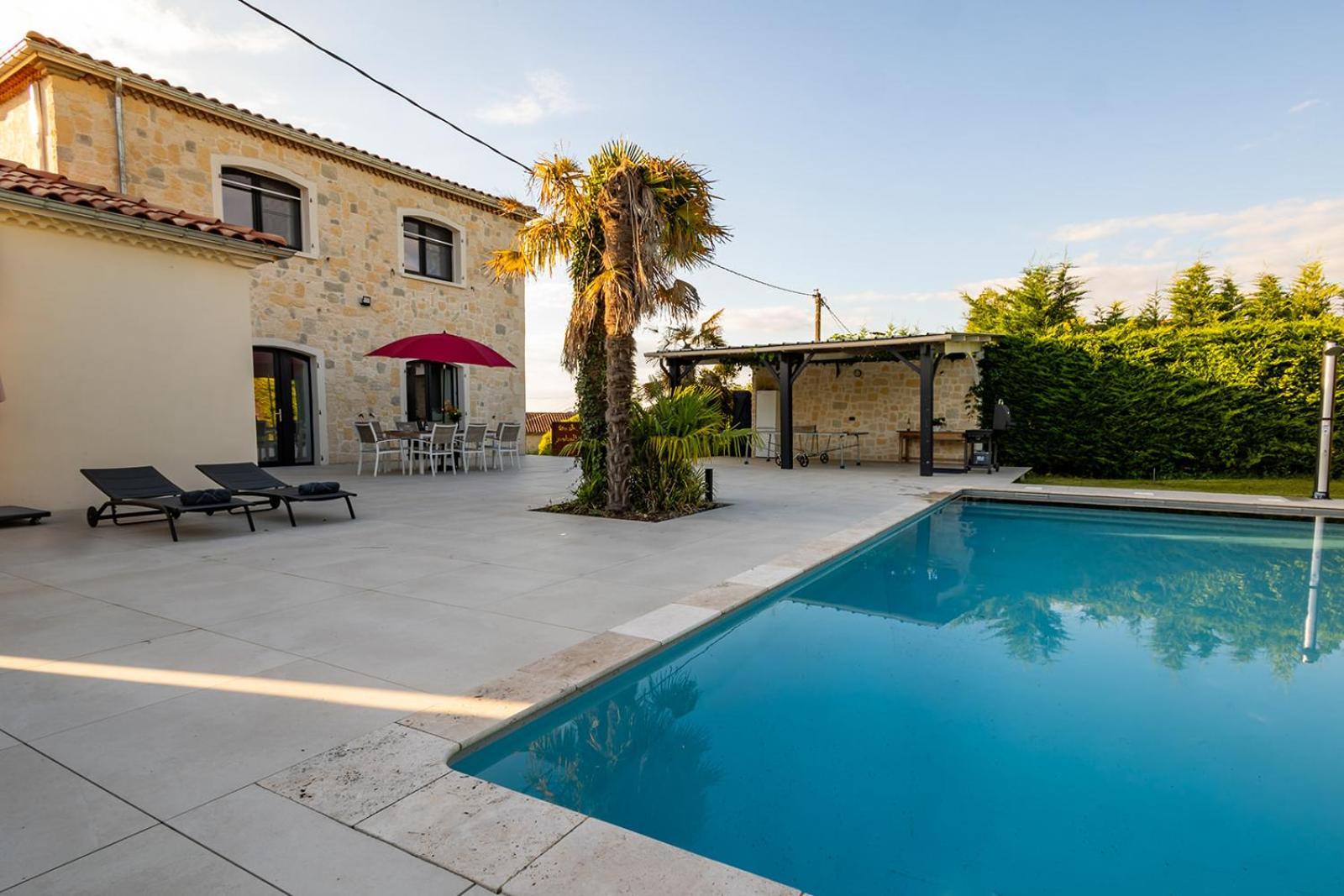 Villa Au Petit Bonheur Avec Clim - Hameau Au Calme - Piscine Chauffee - Petanque Moncrabeau Exterior photo